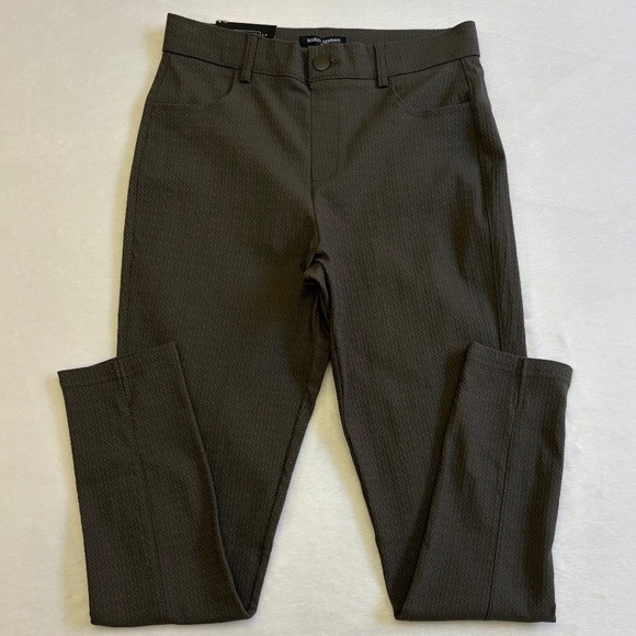 Mario Serrani Textured Slim Pull-On Pants, Green/Diamond Pattern, Small, NWT - Picture 5 of 13